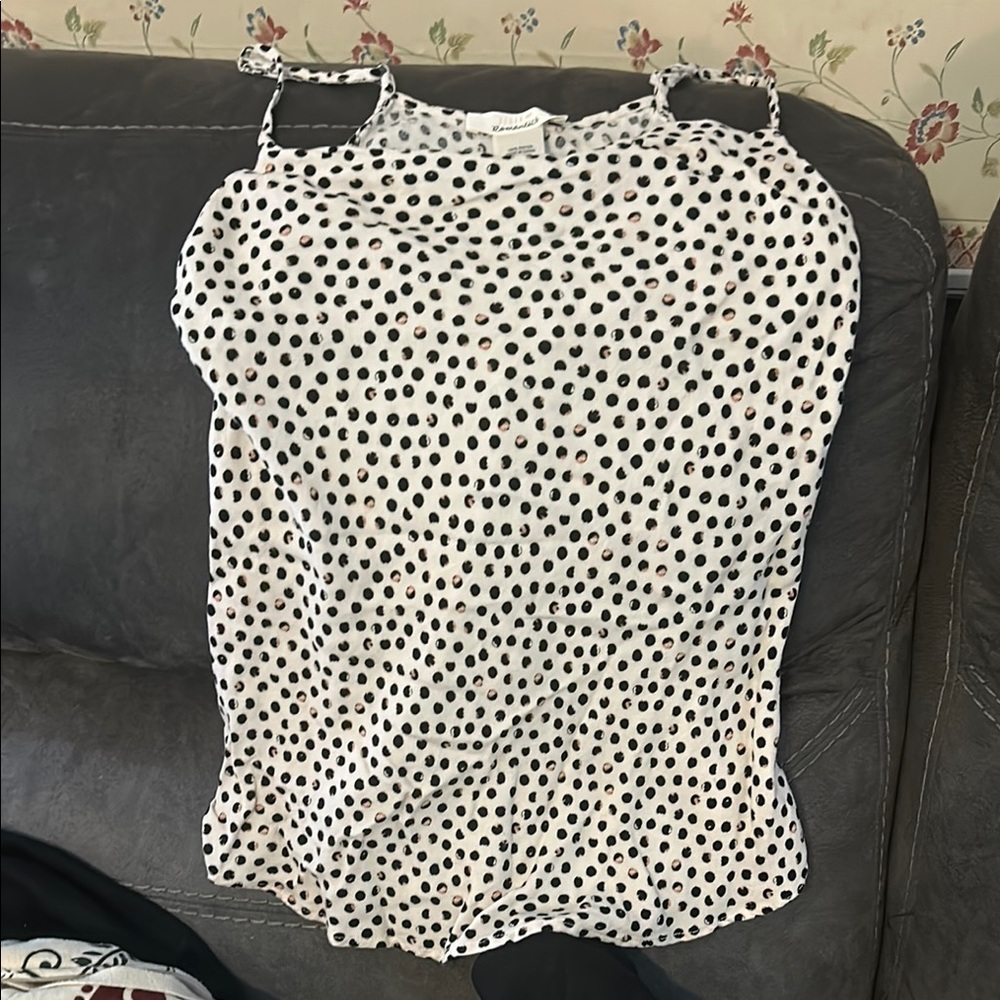URBAN Romantics Black and White Polka Dot Blouse